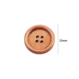 Kopida 40 Pcs Wooden Round Buttons, 25mm, Multipurpose, Durable, Natural Style