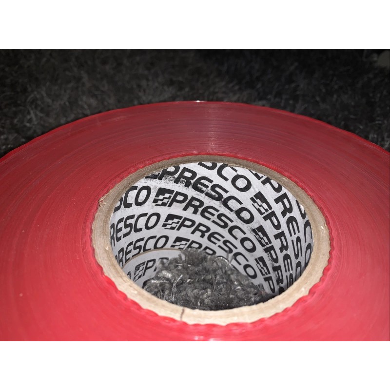 Presco Caution Buried Pipeline Below Underground Tape Red 3" x