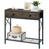 Tajsoon Console Table with 2 Fabric Drawers, 2-Tier Industrial Entryway