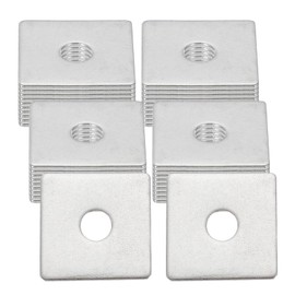 uxcell 40 Pcs Flat Square Plate Washer, 5MM ID x 20MM OD x 1MM Thick 304 Stainless Steel Flat Pad Spacer Gasket for Bolts Factories Bathroom Repair Shops Construction, Silver