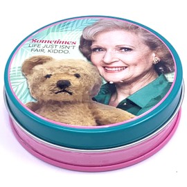The Golden Girls Marshmallow Flavored Candy - Twelve (12) Fernando's Missing Ear Collectible Candy Tins with Display - Bear Ear Shapped Candies - Sometimes Life Isn't Fair Kiddo, Betty White Rose