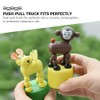 TOYANDONA 3Pcs Wooden Finger Puppet, Kids Animal Push Up Press