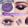Eyeshadow Palette, Glitter Cream Eyeshadow Palette, Shimmering Creamy Purple Eyeshadow