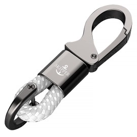 SKIPPER 8747 Keyring Carabiner with Ring and D-Clip, stainless steel,