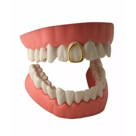 Big Dawgs Bling Open Face Grillz Grill 14K Gold Plated Hip Hop Single Tooth Teeth Cap w Mold Kit