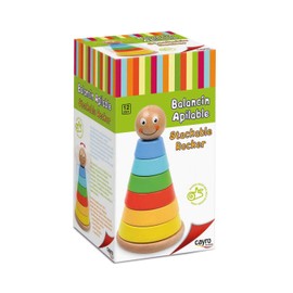 Cayro – 8102 – Wooden Tipped Stacking Rings, 10.5 x 19 cm