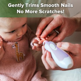 haakaa Baby Nail Trimmer Electric Baby Nail Clippers Kit for Newborn, Toddler or Adults Fingernails and Toenails Care, Baby Nail Care Set & Extra 4 Replacement Pads Combo - Lavender