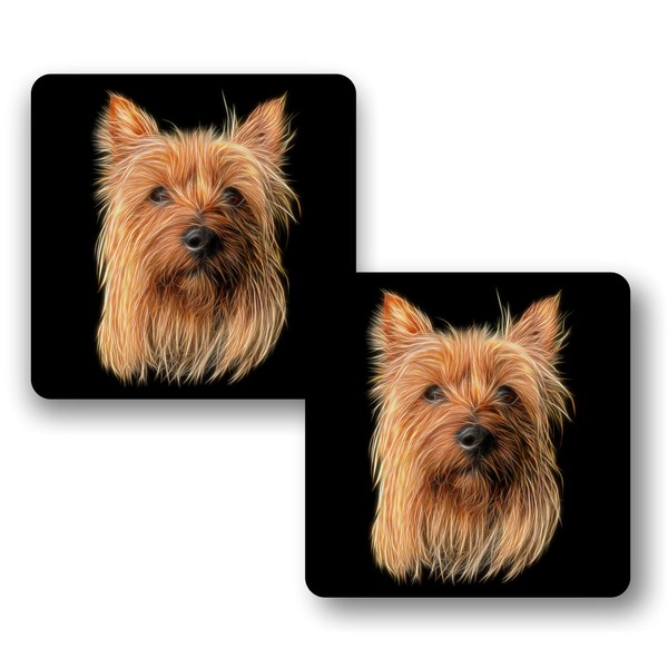 Fractal Artworks Silky Terrier Coaster Set of 2 with Fractal