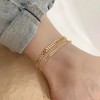 Thunaraz Gold Ankle Bracelets For Women,14k Gold Plated Waterproof Anklets