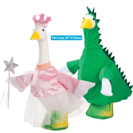 Fox Valley Traders Gaggleville™ Princess & Dinosaur Goose Outfit Bundle, Fits Large 23" H Statue