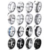 JeryWe 16Pcs Stainless Steel Band Rings for Men Women Fidget