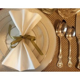 Lillian Premium Package of 3 Ply White Large Dinner Napkins 75 Ct.