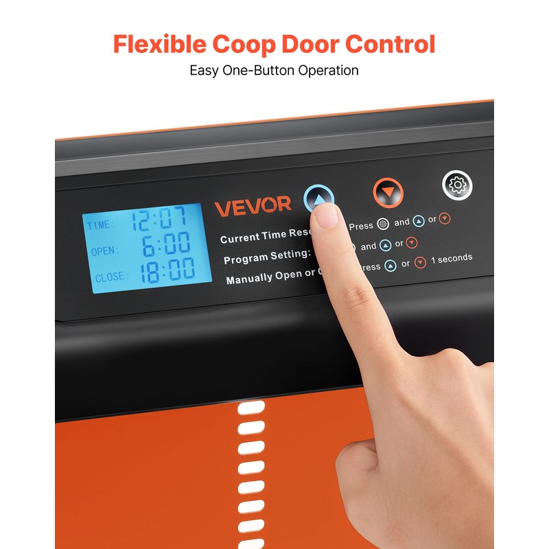 VEVOR Automatic Chicken Coop Door, Battery Powered Chicken Coop Door