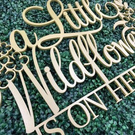 A Little Wildflower is on her way Sign for Backdrop,Baby Shower backdrop wall decoration,flowers Wall Sign for Gender Reveal Party Decorations