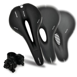 dewilo Competition Bicycle Saddle for Men and Women + Rain Cover & Tool - Comfortable, Soft Saddle - Bicycle Seat for Bicycle, MTB, Road Bike, Mountain Bike