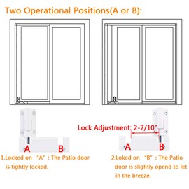 HauSun Patio Sliding Door Security Foot Lock Kick Lock, Fits on Top Rail-Childproof patio Door guardian-or Bottom Rail-Foot Operated-Keep Your Family Safe and Secure(1 Pack,White)