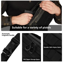 Tuxapo Tactical Shoulder Bag - Small Military Tactical Sling Backpack, Nylon EDC Bag for Hiking Travel Everyday Use, Black, Small, Tactical