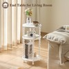 AWASEN Small Round Side Table, White End Table with 3-Tier