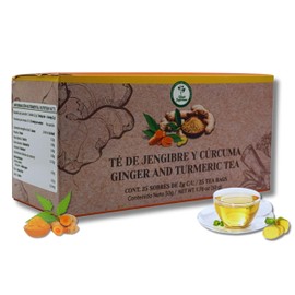 Jengibre & Cúrcuma Te (Ginger & Turmeric Tea) – 100% Natural, Vegan | 25 Tea Bags