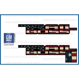 Decal Mods Trail Boss Replacement Decal Sticker for Chevy Silverado (2019-2024) Bed Side 1500 2500 HD (Set of 2) American Flag - FWFLAG