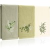 Tingjoo 3 Pcs Eucalyptus Leaves Hand Towels Farmhouse Green Fingertip