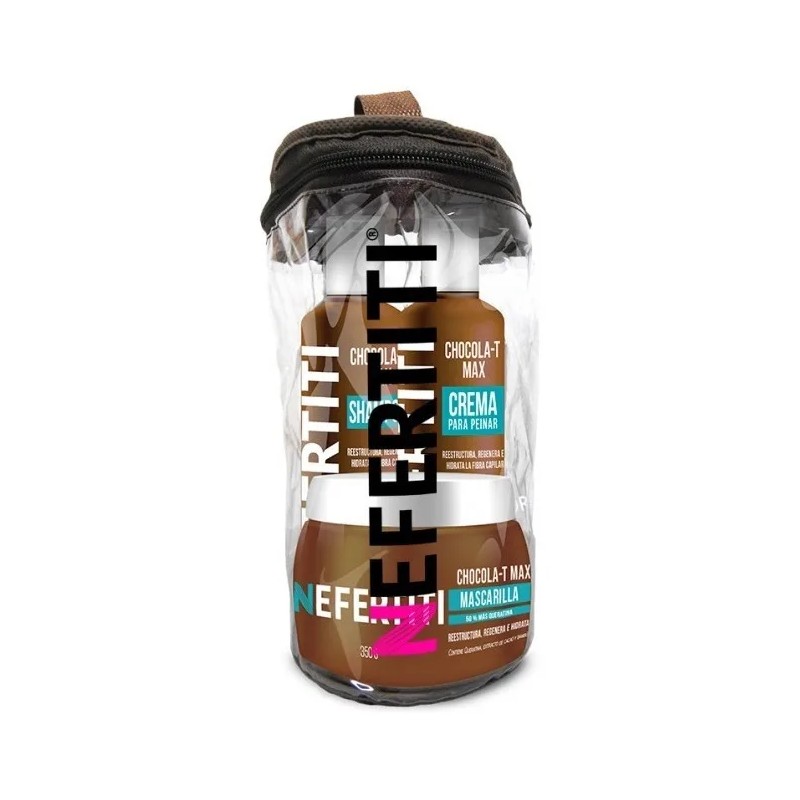 Estuche Nefertiti Shampoo, Crema Y Mascarilla Chocola-t Max