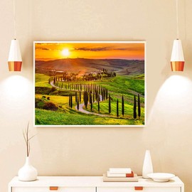 Jigsaw Puzzles 1000 Pieces for Adults Amazing View from Tuscany Italy Premium Wooden Perfect Interlocking Clear Printing