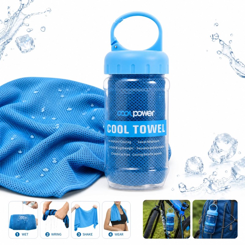 Boyfield Cooling Towel for Neck, Microfibre Ice Cold Towel 30x100cm