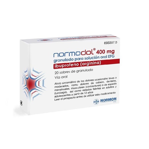 NORMON Normodol Efg 400 Mg 20 Granulated Envelopes For Oral Solution