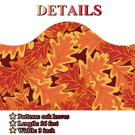 Fiercy Seamless Scalloped Bulletin Board Borders for Classroom Decoration, Autumn Theme Wave Decorative Border