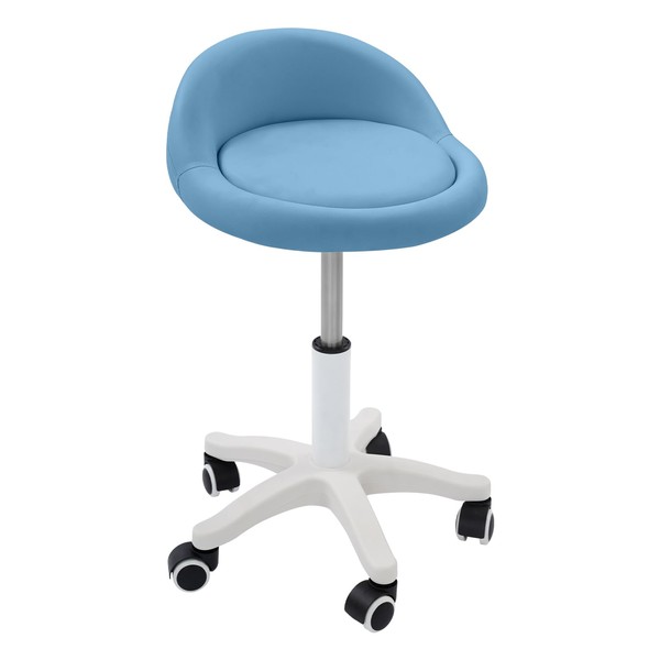 Eapmic Rolling Stool with Low Backrest, Height Adjustable Swivel Salon