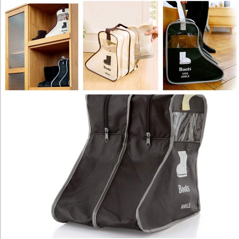 Portable 2 Pack Boots Storage,Short Boots Storage/Protector Bag, Boots Cover(Black)