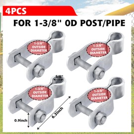 WYIPOLZI 1-3/8" Chain Link Fence Frame Gate Post Female Hinge, Pack of 4, Galvanized Steel Gate Hinge for Fence Posts, Bolts & Nuts Included