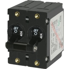 Blue Sea Systems Blue Sea Systems A-Series Black Toggle Double Pole 40A Circuit Breaker