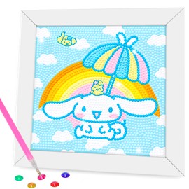 Diamond Art Kits for Kids - Crafts for Girls 8-12 - Diamond Art Painting with Wooden Frame - Arts and Crafts for Kids Ages 4-6 8-10 - GEM Art Supplies for Adult Beginners Home Wall Decor Gifts