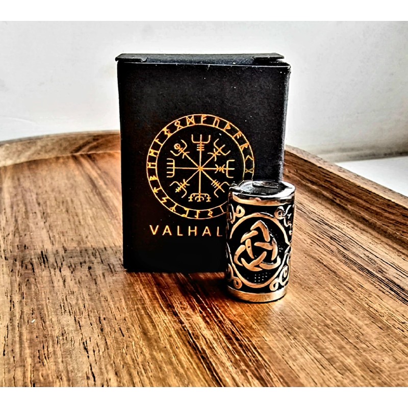 VALHALLA Viking Beard Bead 316L Steel Silver Stainless Steel Large