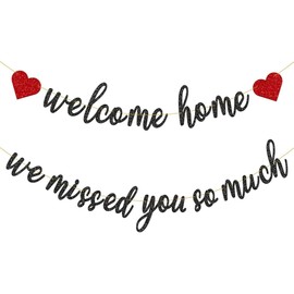 Calkkrer Welcome Banner, Welcome Home Banner for Homecoming Party, Welcome Back Garland, Homecoming Party Decoration, Welcome Home Decoration