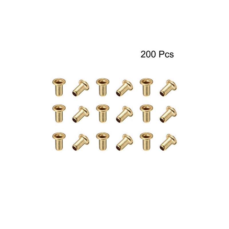 uxcell Hollow Rivet,3mm x 6mm Through Hole Copper Hollow Rivets