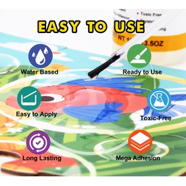 Jigsaw Puzzle Glue 7oz/200ml, Clear Puzzle Glue Kit Easily Preserves Finished Puzzles, Ultra Glossy Puzzle Sealer with Precision Applicator for 1000/3000/5000 Pieces, Quick Dry & Non-Toxic for Adults