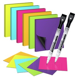 Reusable Magnetic Sticky Notes – 30 Pack 3x3 Dry Erase Magnets with 2 Markers, Magnetic Labels for Whiteboard, Fridge, Locker, Cabinet, Door, Office & Classroom Supplies