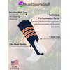 MadSportsStuff Baseball Stirrups Pattern D (Navy/Orange/White, Large)