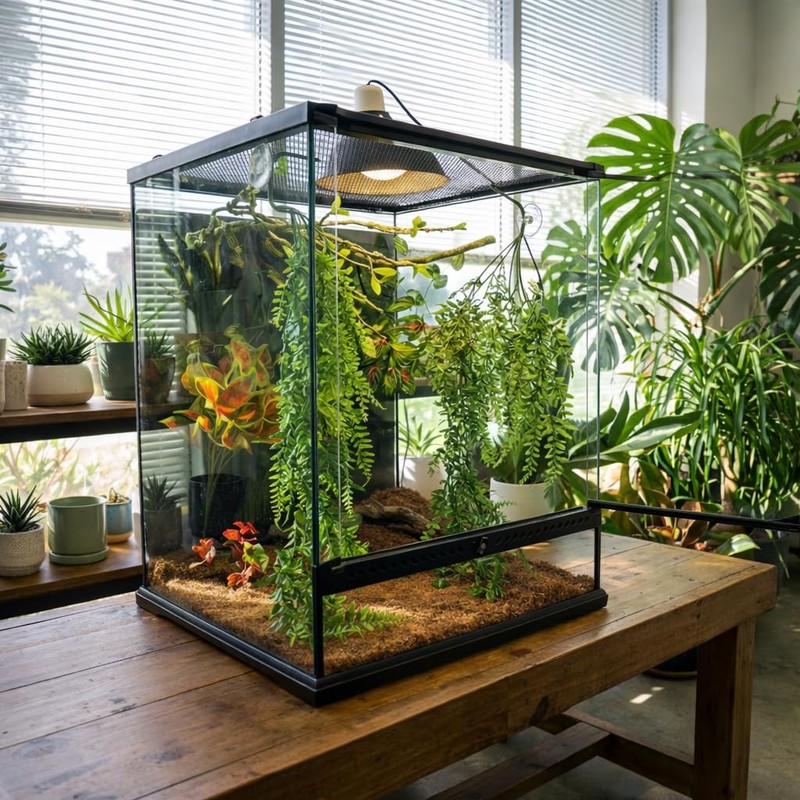Reptile Plants for Terrarium Tank – Bearded Dragon Tank Accessories,