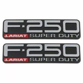 Ford F250 F-250 Super Duty Lariat LH and RH Fender Emblems Badges 1999-2004