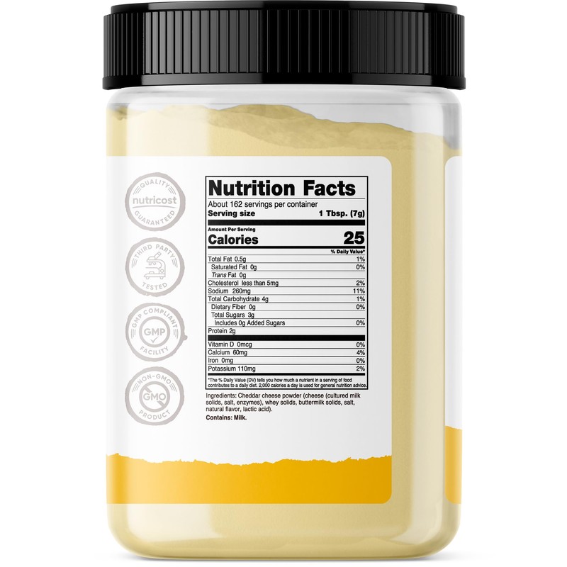 Nutricost Pantry White Cheddar Cheese Powder (2.5 Pounds Per Bottle)
