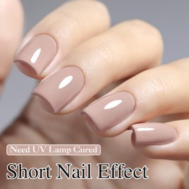 Double Rhythm 15ML Gel Polish Jelly Sheer Pastel Light Milky Color 1 PC 0.53 OZ Bottle UV Nail Polish Art Salon at Home for Women (Milky Khaki-B-A1467)