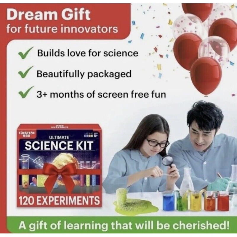 EINSTEIN BOX ULTIMATE SCIENCE KIT 120 EXPERIMENTS FOR KIDS STEM