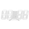 3D LED Wall Clock Minimalist White Frame Digital Wall Alarm