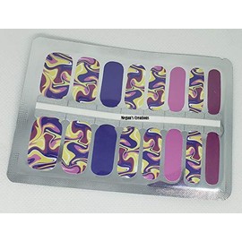 Paint Design #3 Pink Purple Mix Nail Polish Wraps - Nail Polish Strips