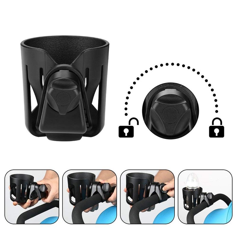 Uhuru Pram Cup Holder, Universal Cup Holder for Bikes, Strollers,