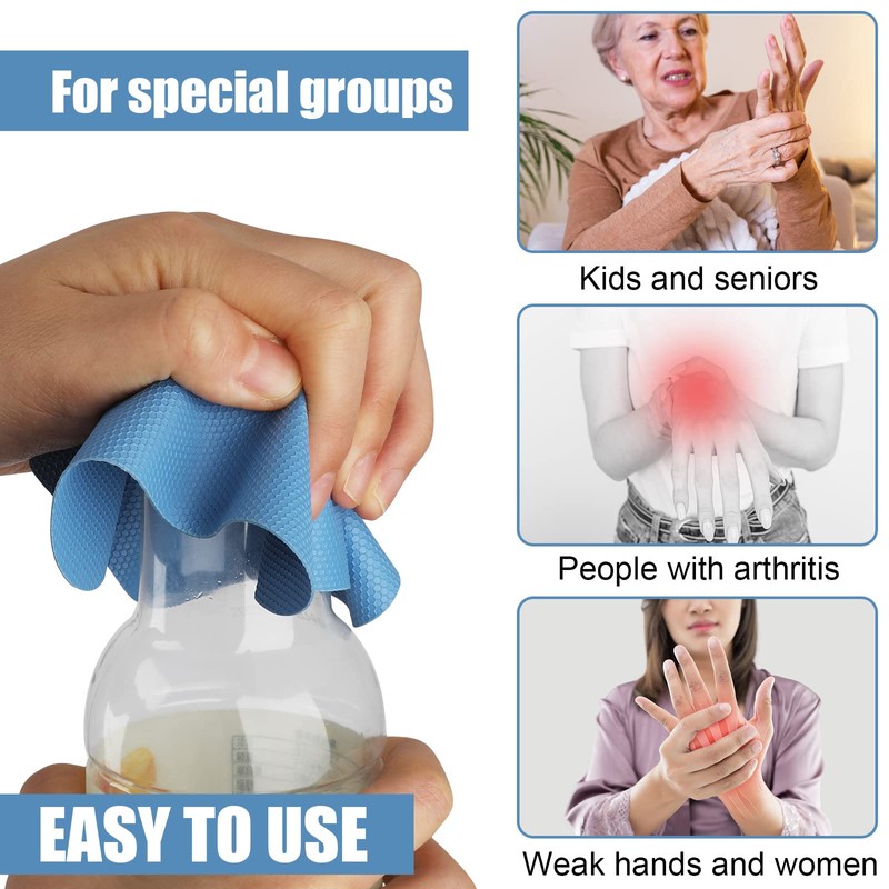 LUTER LUTER 4pcs Jar Opener, Rubber, Multi-function Silicone Bottle Opener